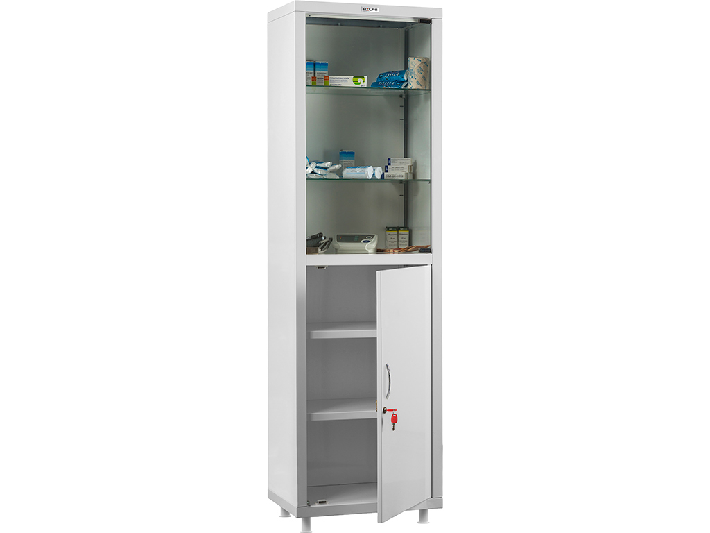 Медицинский шкаф HILFE 1655x500x320 со стеклянными полками МД 1 1650/SG в наличии